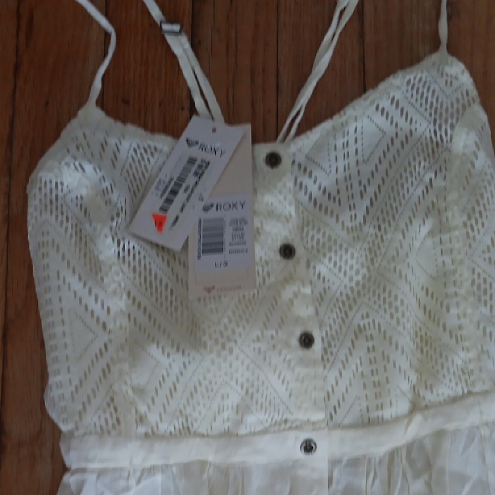 Roxy Cream Lace Button-Up Dress - Picture 3 of 6